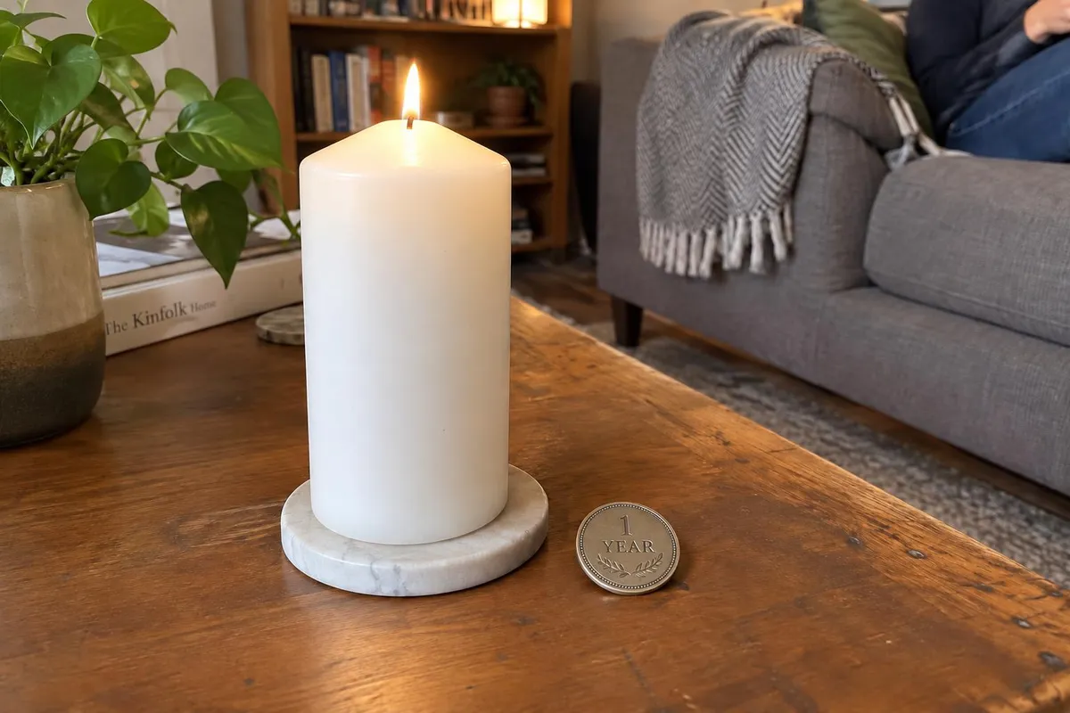 After: Milestone candle photo with a realistic flame added