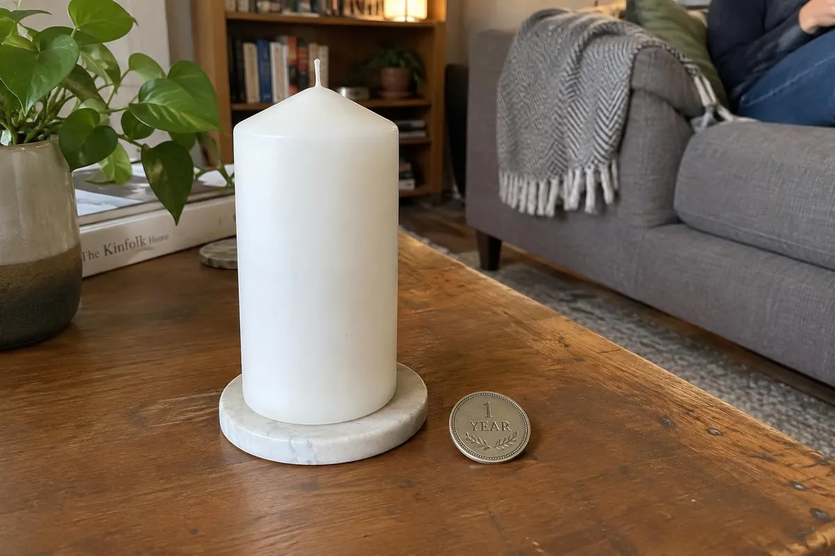 Before: Milestone candle photo with a realistic flame added