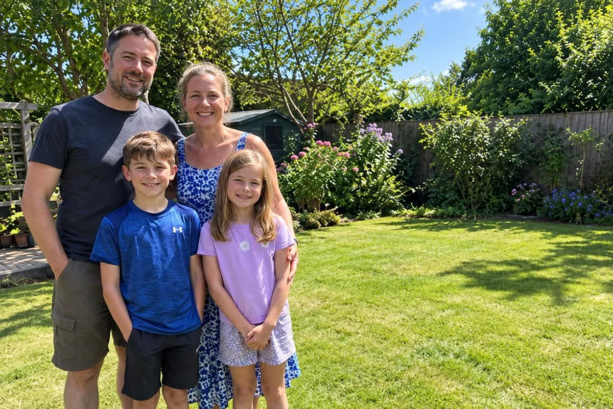 After: Low-resolution family photo upscaled with natural detail